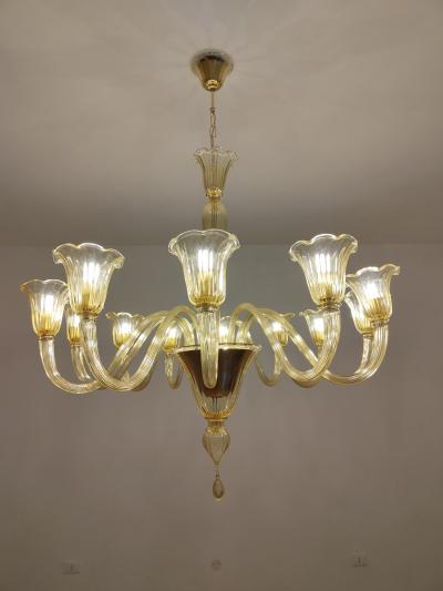  JL Light Style Murano glass chandelier Prestige in amber color