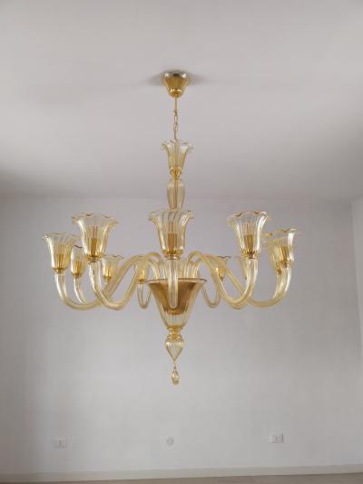  JL Light Style Murano glass chandelier Prestige in amber color