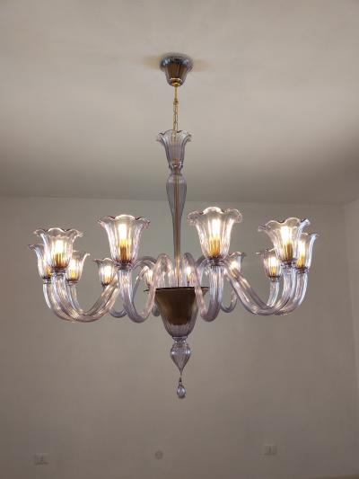 JL Light Style Murano glass chandelier Prestige in amethyst color