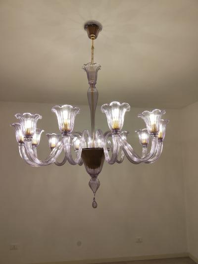 JL Light Style Murano glass chandelier Prestige in amethyst color