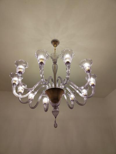 JL Light Style Murano glass chandelier Prestige in amethyst color