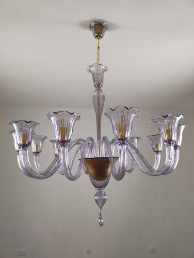 JL Light Style Murano glass chandelier Prestige in amethyst color