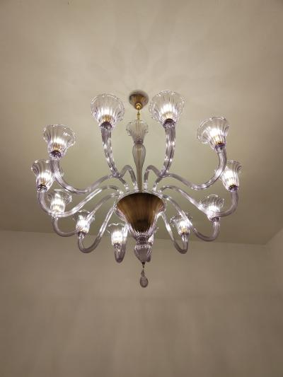 JL Light Style Murano glass chandelier Prestige in amethyst color