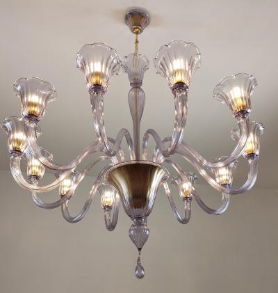 JL Light Style Murano glass chandelier Prestige in amethyst color