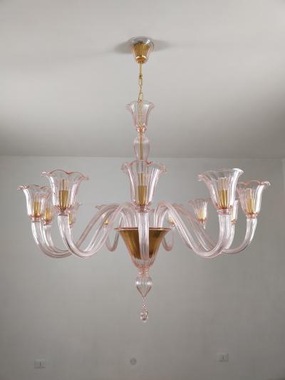 JL Light Style Murano glass chandelier Prestige in pink color