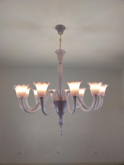  JL Light Style Murano glass chandelier Prestige opaque lavender