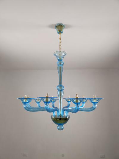 JL Light Style Murano glass chandelier Stile in light blue color