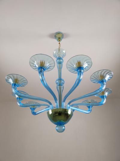 JL Light Style Murano glass chandelier Stile in light blue color