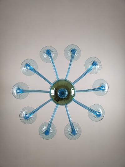 JL Light Style Murano glass chandelier Stile in light blue color