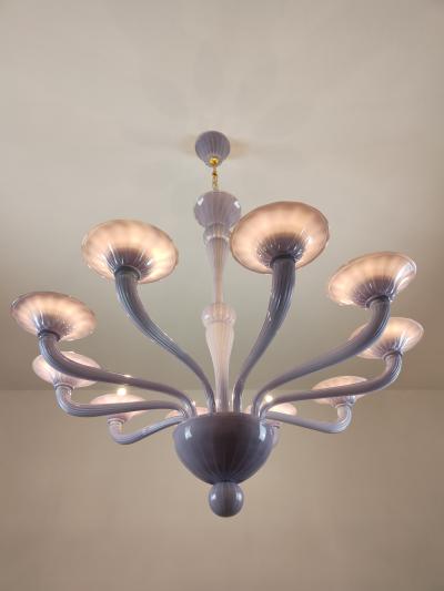  JL Light Style Murano glass chandelier Stile in opaque lavender color