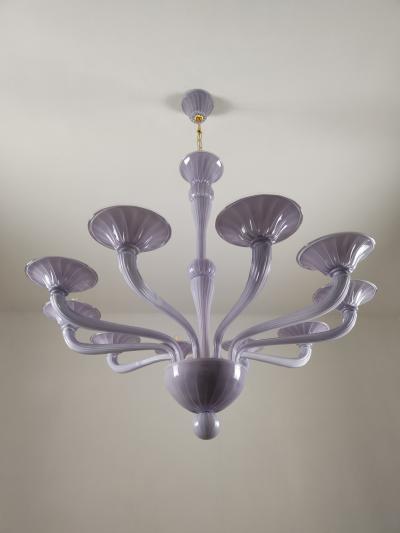  JL Light Style Murano glass chandelier Stile in opaque lavender color