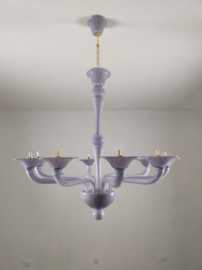  JL Light Style Murano glass chandelier Stile in opaque lavender color