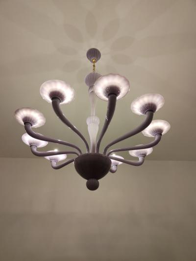  JL Light Style Murano glass chandelier Stile in opaque lavender color