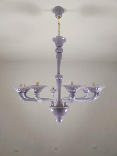  JL Light Style Murano glass chandelier Stile in opaque lavender color