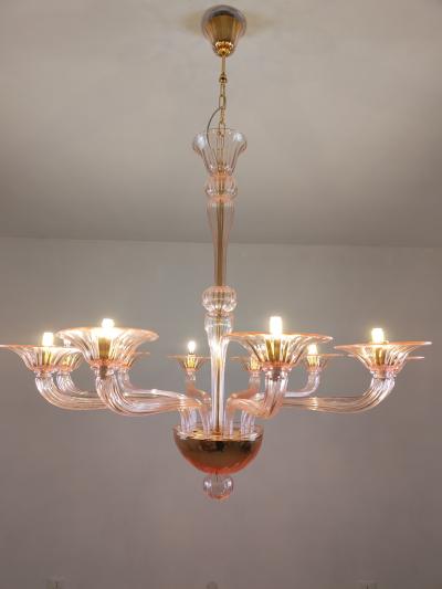 JL Light Style Murano glass chandelier Stile in pink color