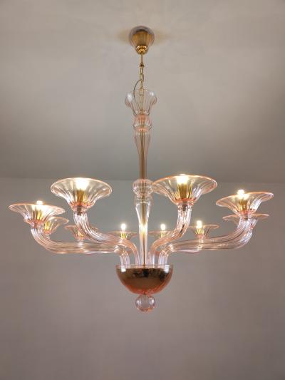JL Light Style Murano glass chandelier Stile in pink color