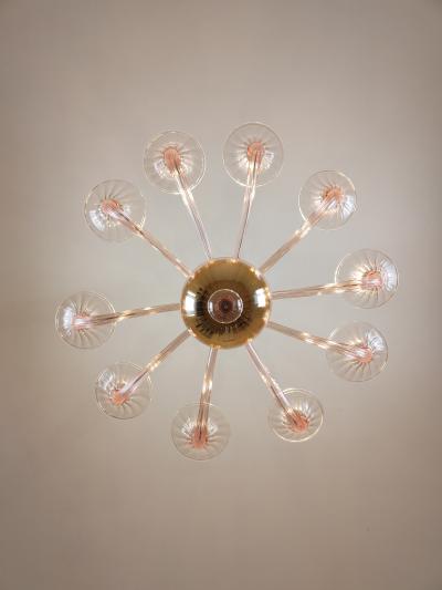 JL Light Style Murano glass chandelier Stile in pink color