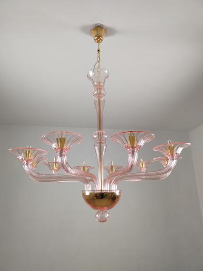 JL Light Style Murano glass chandelier Stile in pink color