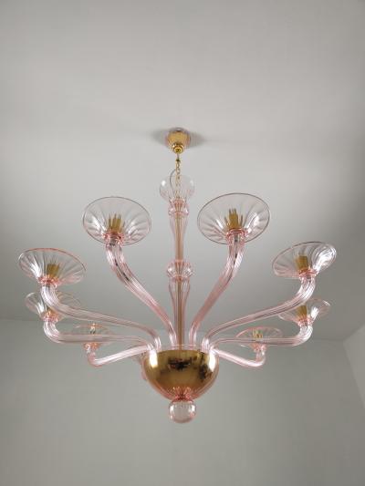 JL Light Style Murano glass chandelier Stile in pink color