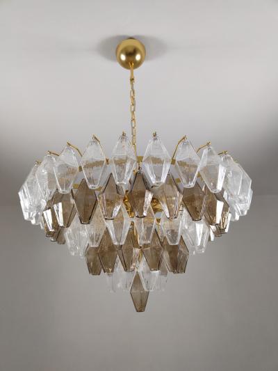  JL Light Style Murano glass chandelier clear and smokey poliedri