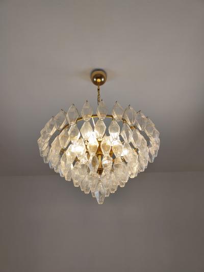  JL Light Style Murano glass chandelier clear tiers poliedri