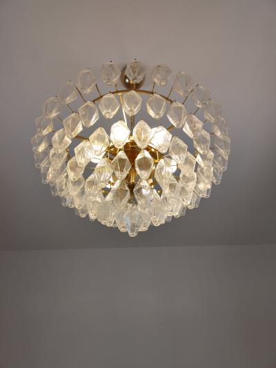  JL Light Style Murano glass chandelier clear tiers poliedri