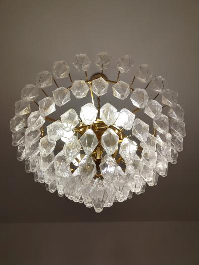  JL Light Style Murano glass chandelier clear tiers poliedri