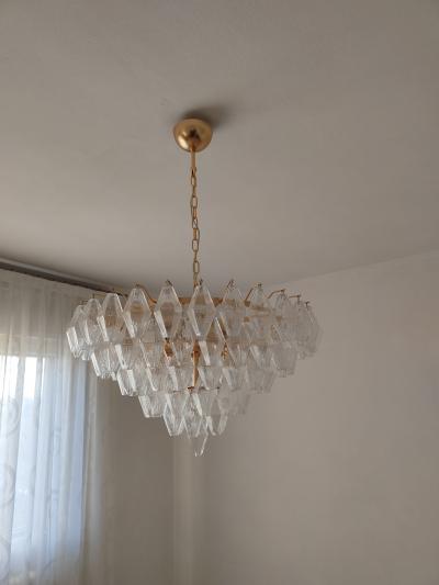  JL Light Style Murano glass chandelier clear tiers poliedri