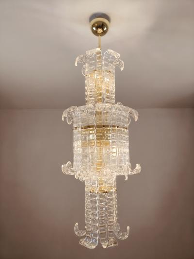  JL Light Style Murano glass chandelier with large Felci clear glasses