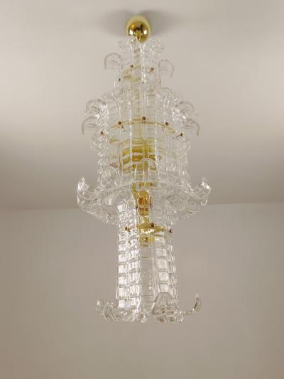  JL Light Style Murano glass chandelier with large Felci clear glasses