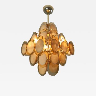  JL Light Style Murano glass discs chandelier in square shape in amber caramel color