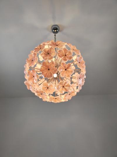  JL Light Style Murano glass flower Sputnik chandelier in pink color