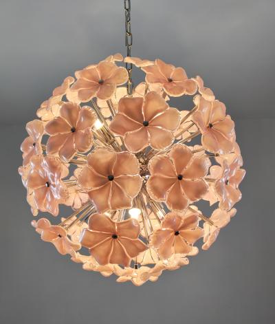  JL Light Style Murano glass flower Sputnik chandelier in pink color