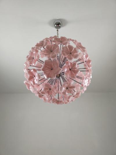  JL Light Style Murano glass flower Sputnik chandelier in pink color