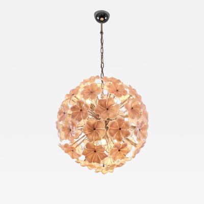  JL Light Style Murano glass flower Sputnik chandelier in pink color