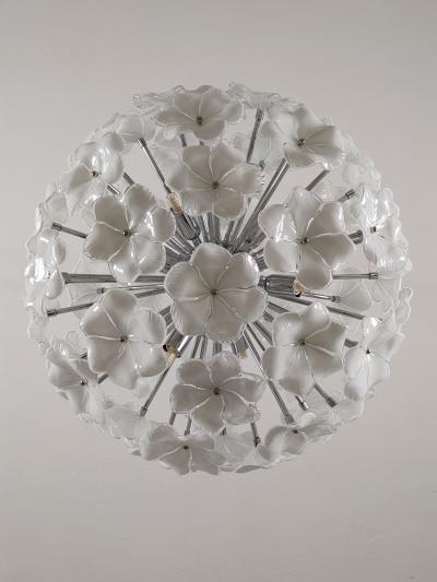 JL Light Style Murano glass flower Sputnik chandelier in white color
