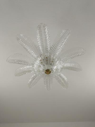  JL Light Style Murano glass flush mount large leaf clear felci