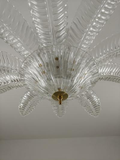  JL Light Style Murano glass flush mount large leaf clear felci