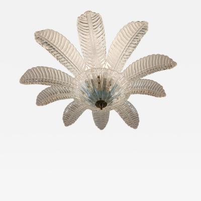  JL Light Style Murano glass flush mount large leaf clear felci