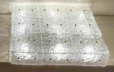 JL Light Style Murano glass flush mount textured water effect clear