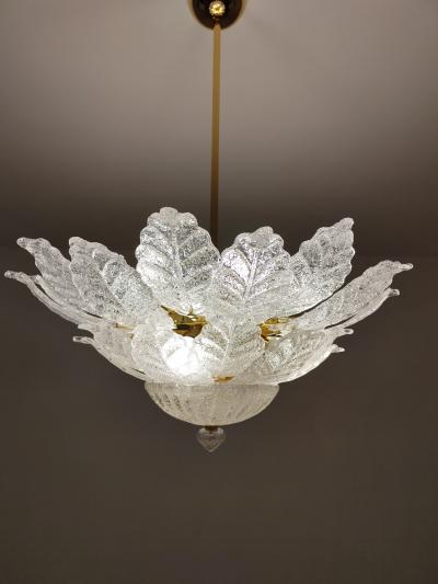  JL Light Style Murano glass large ceiling chandelier with clear harmony leaves