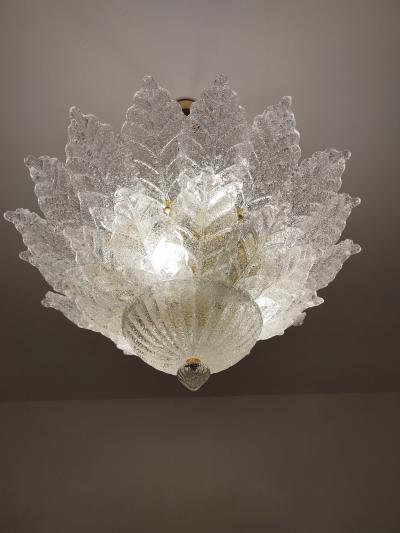 JL Light Style Murano glass large ceiling chandelier with clear harmony leaves