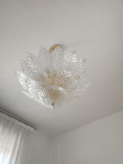  JL Light Style Murano glass large ceiling chandelier with clear harmony leaves