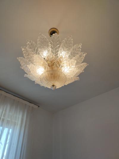  JL Light Style Murano glass large ceiling chandelier with clear harmony leaves