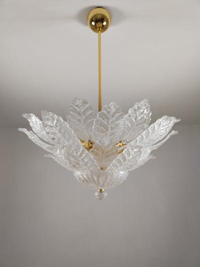  JL Light Style Murano glass large ceiling chandelier with clear harmony leaves