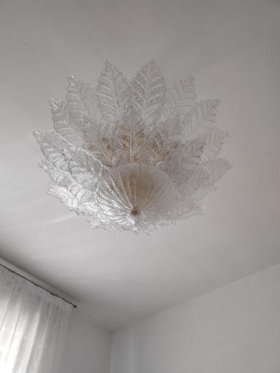  JL Light Style Murano glass large ceiling chandelier with clear harmony leaves