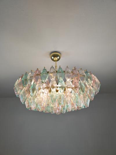 JL Light Style Murano glass poliedri chandelier in clear green and pink color