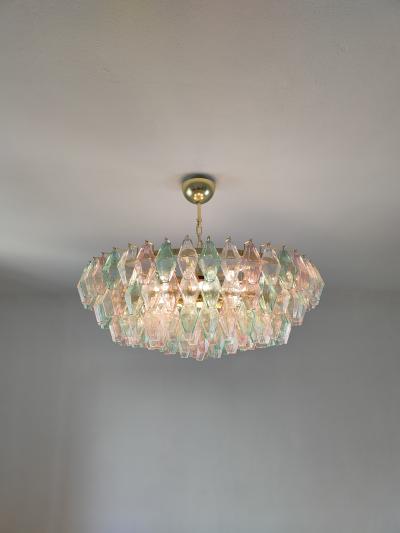 JL Light Style Murano glass poliedri chandelier in clear green and pink color