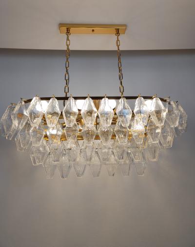  JL Light Style Murano glass poliedri chandelier in clear oval shape