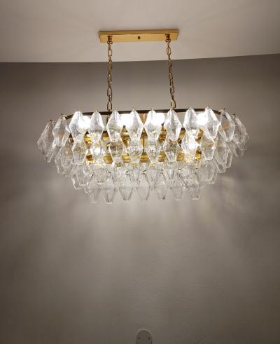  JL Light Style Murano glass poliedri chandelier in clear oval shape